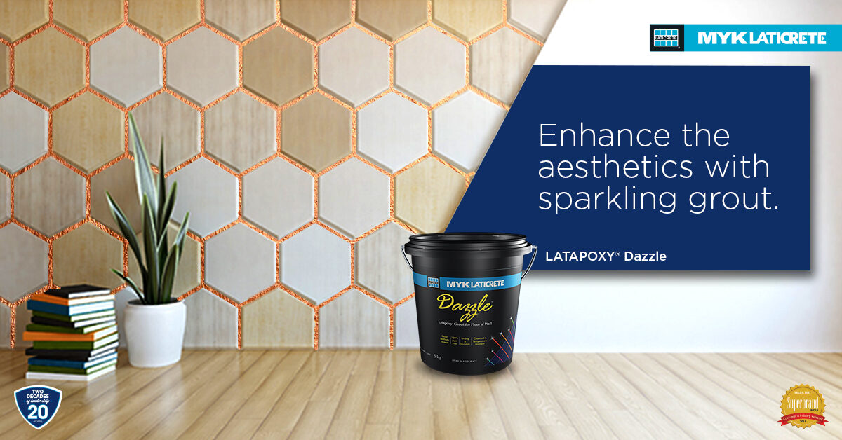 Add a touch of dazzling grout from the house of MYK LATICRETE